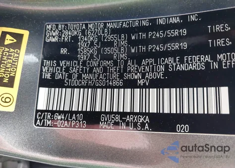 2016 Toyota Highlander Hybrid Limited Platinum V6 from USA, damaged, VIN 5TDDCRFH7GS014866